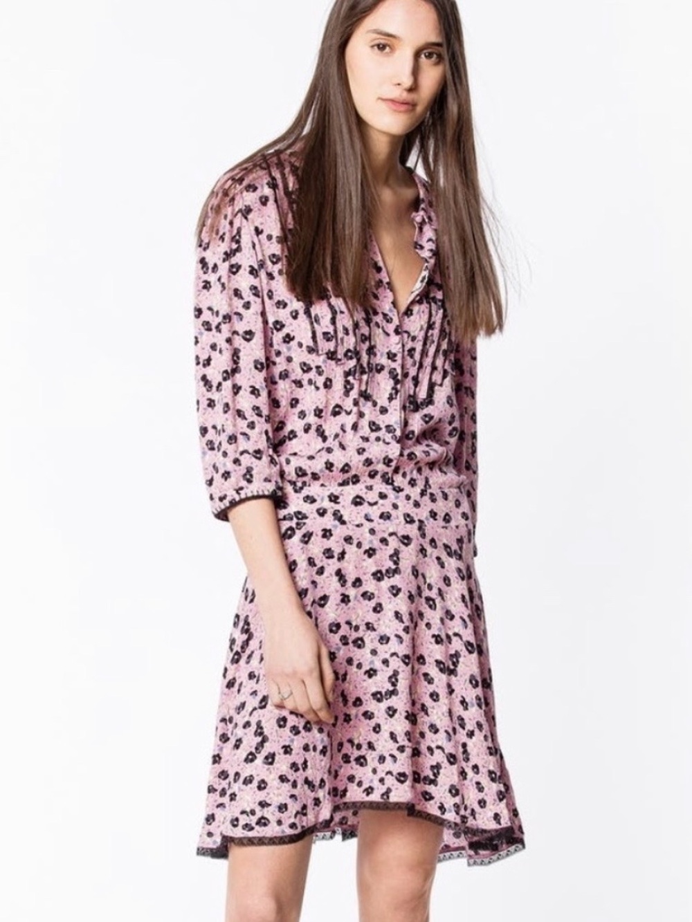 Zadig & Voltaire Pink Raspail floral print Mini Dress